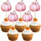 36Pcs Little Pumpkin Cupcake Toppers – Pink Fall Theme Baby Shower, Thanksgiving, Birthday, Gender Reveal Party Decorations